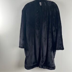Black Nordstrom Lingerie Plush Lounge Cardigan